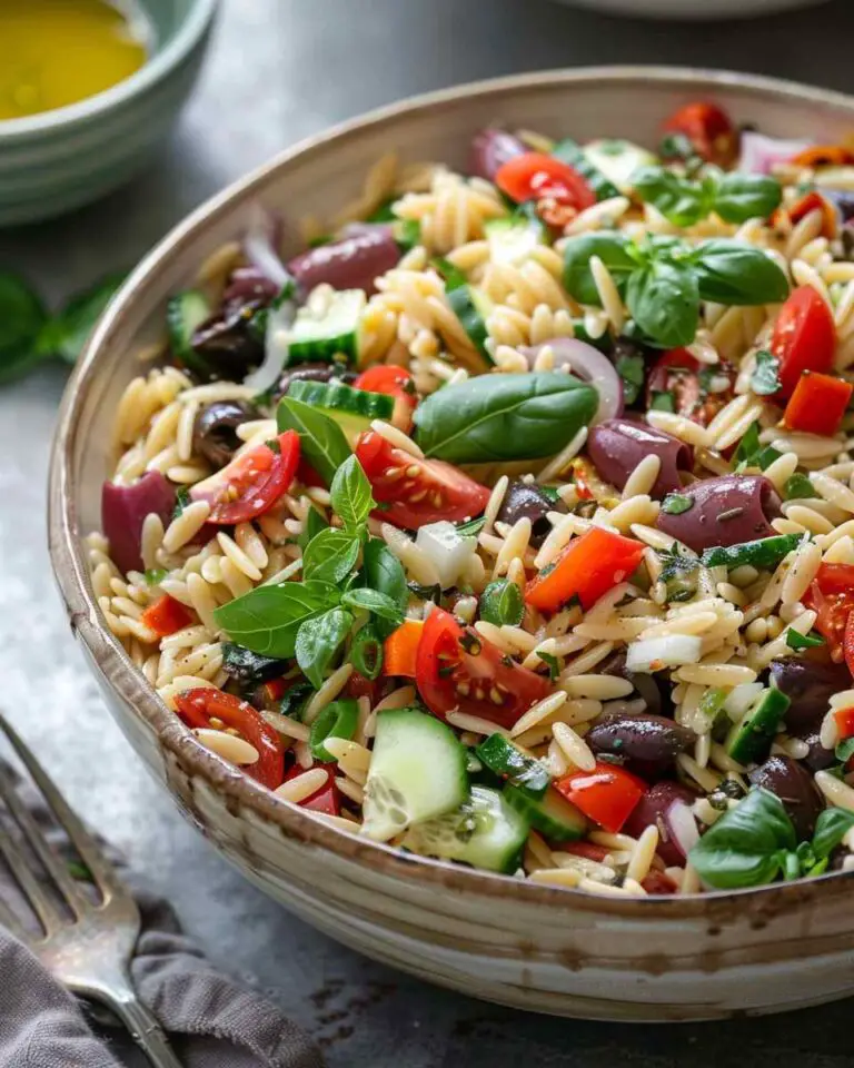 Warm Mediterranean Orzo Side Salad