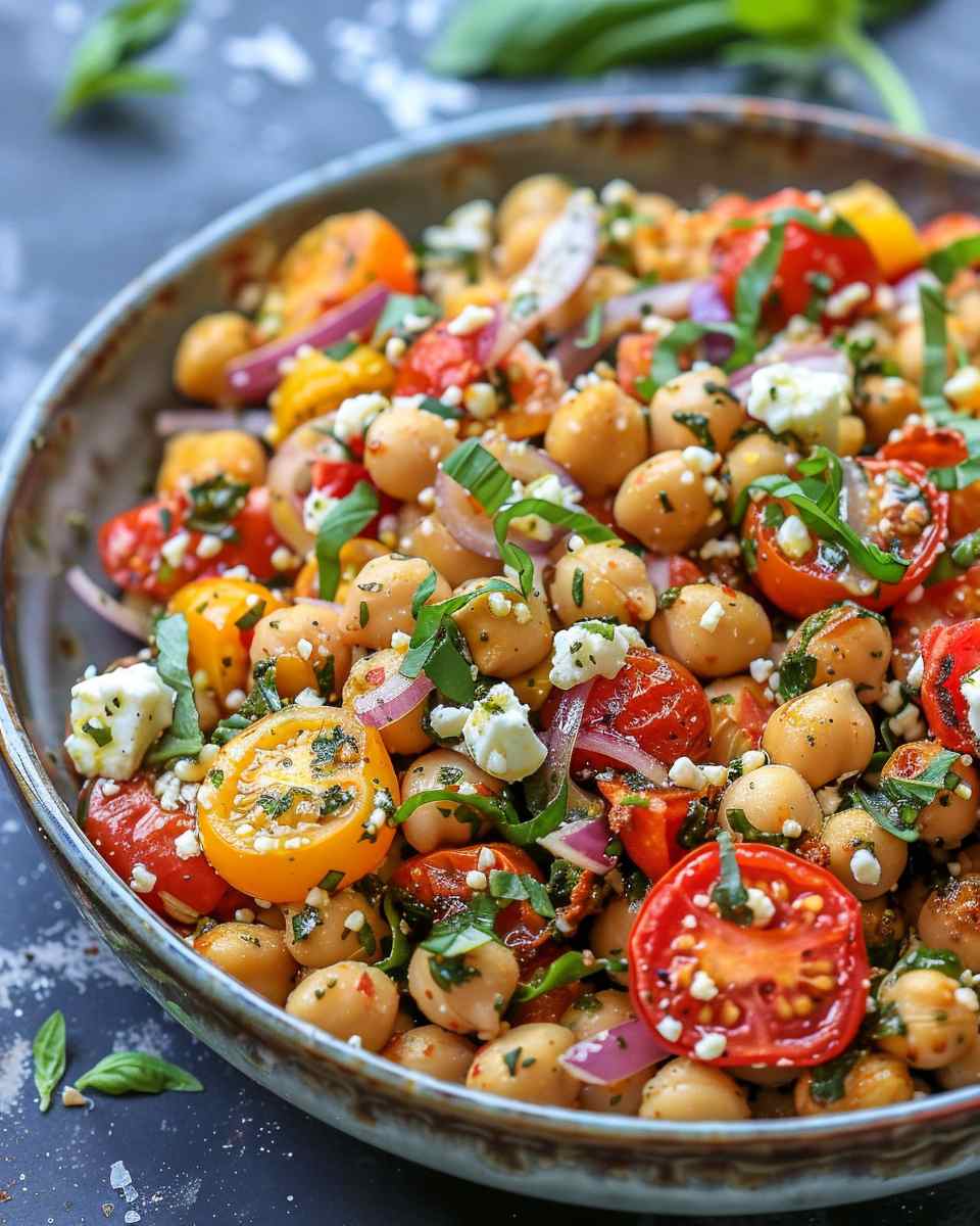 Roasted Chickpea, Tomato & Feta Salad with Za’atar