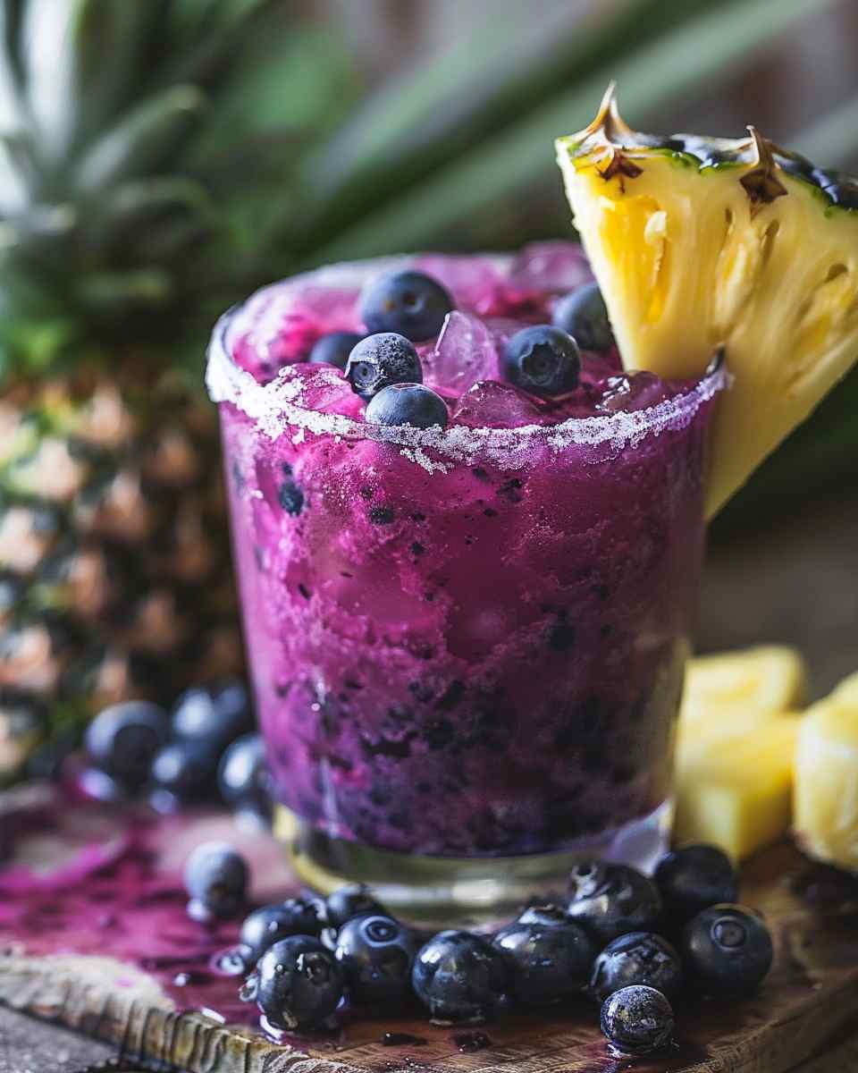 Fresh Blueberry Pineapple Mocktail