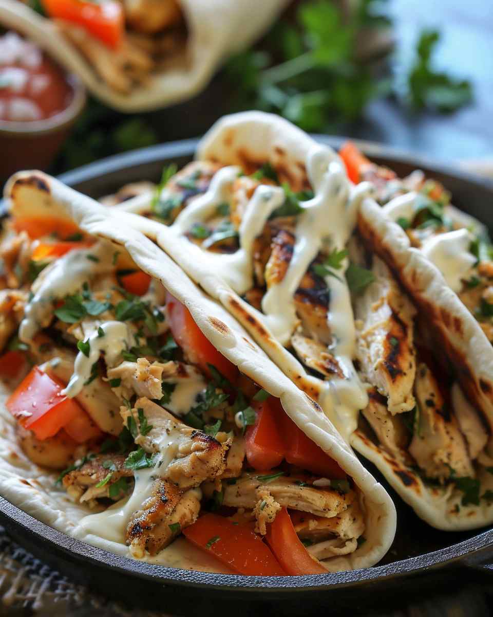 Chicken Shawarma with Creamy Garlic Sauce 4 Chicken Shawarma with Creamy Garlic Sauce
