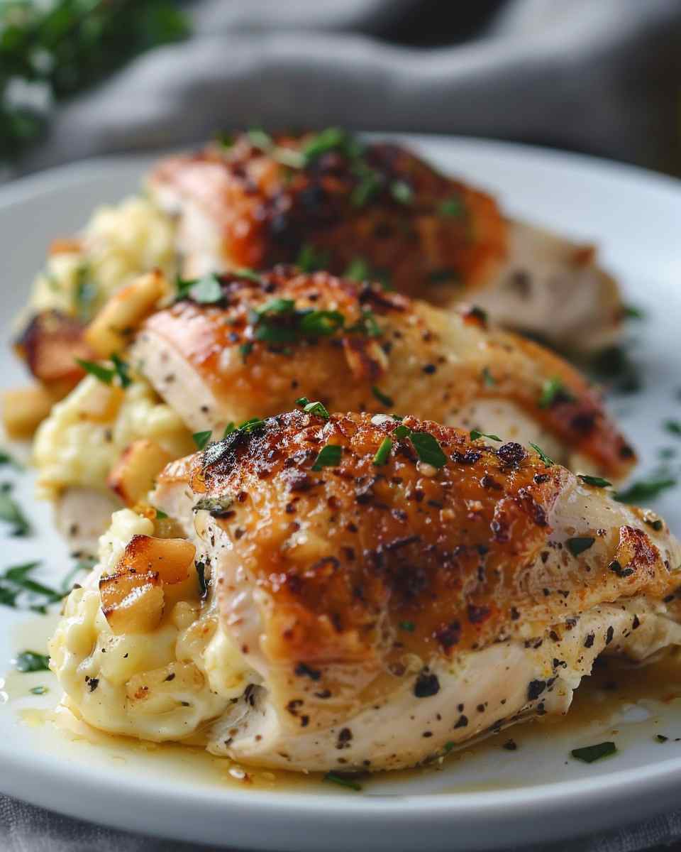 Creamy Apple & Cheese Stuffed Chicken