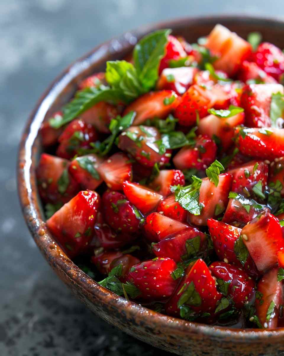 Strawberry Salsa with Balsamic and Herbs