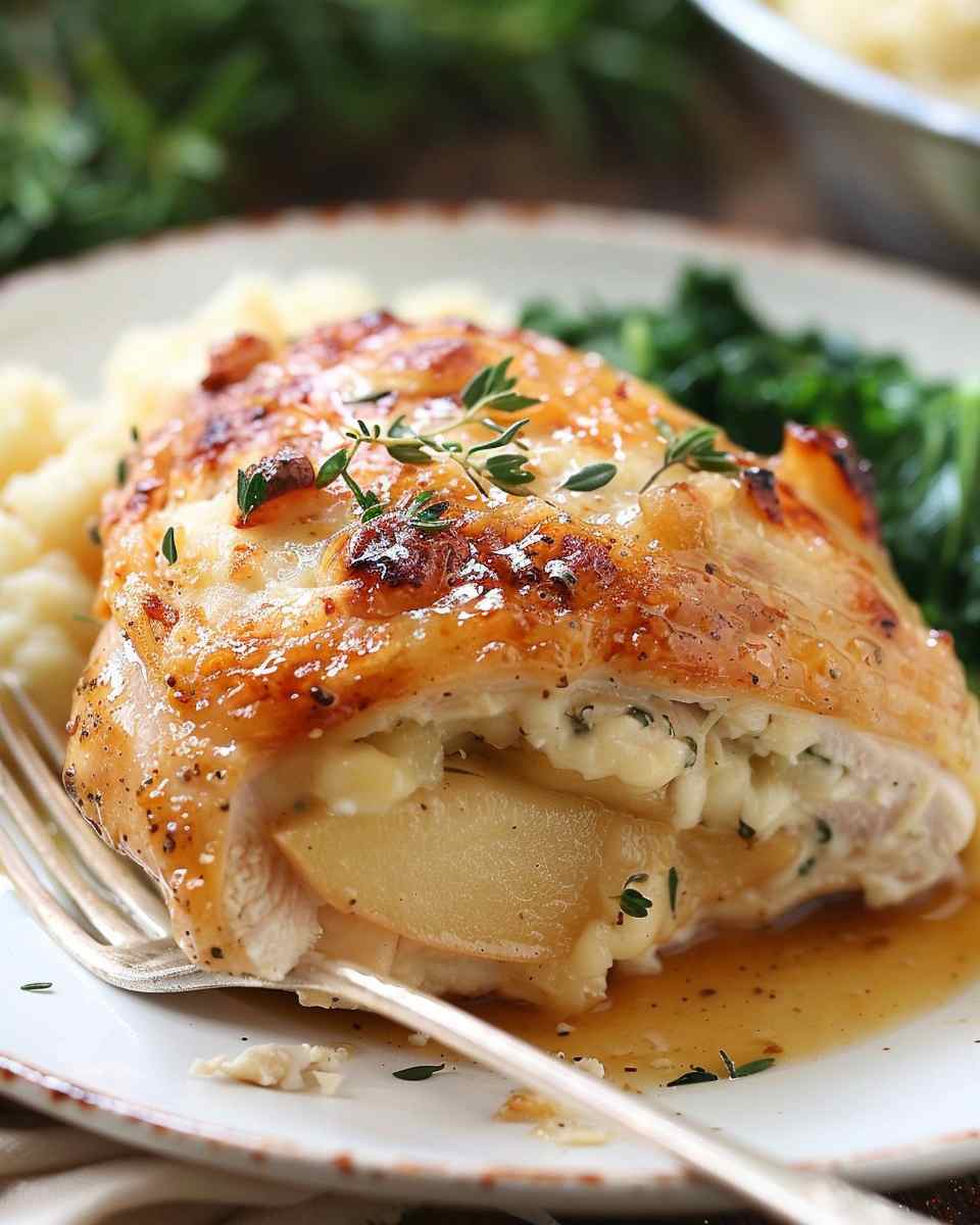 Creamy Apple & Cheese Stuffed Chicken