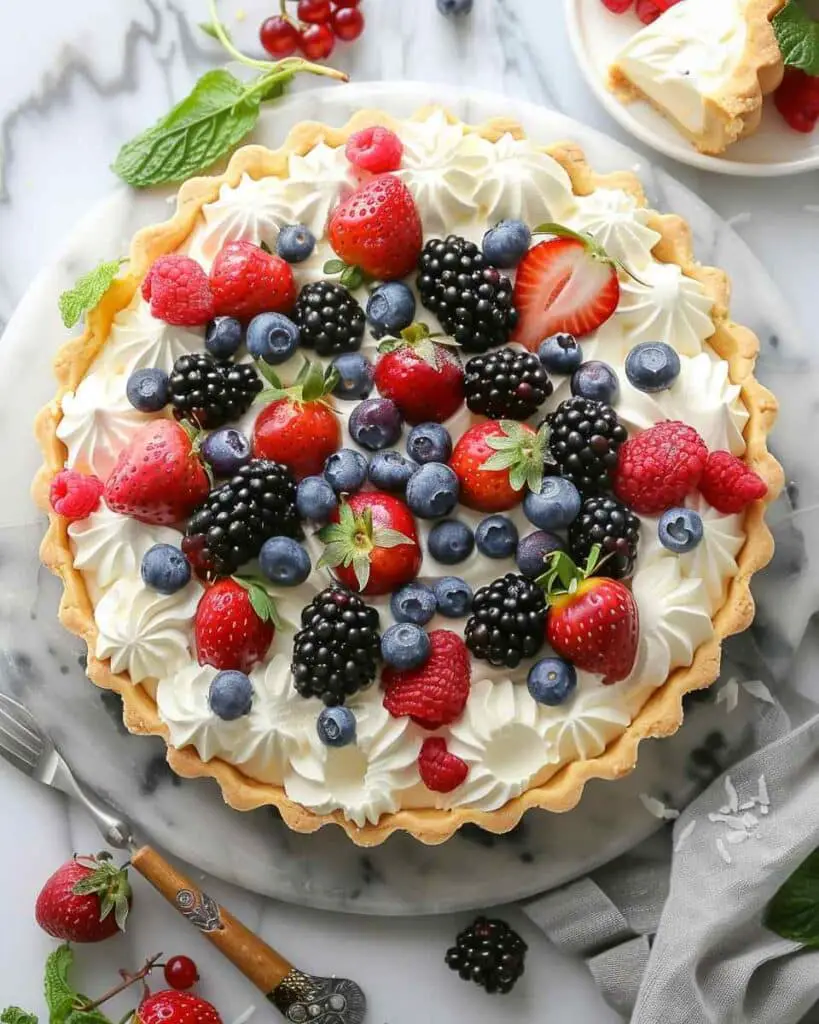 Coconut Cream Fruit Tart For Summer