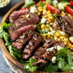 Balsamic Steak Gorgonzola Salad with Grilled Corn