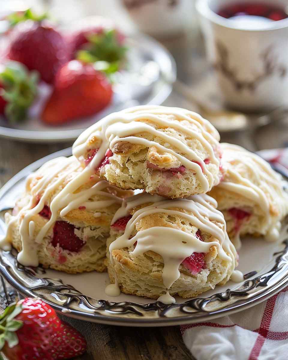 White Chocolate Strawberry Scones