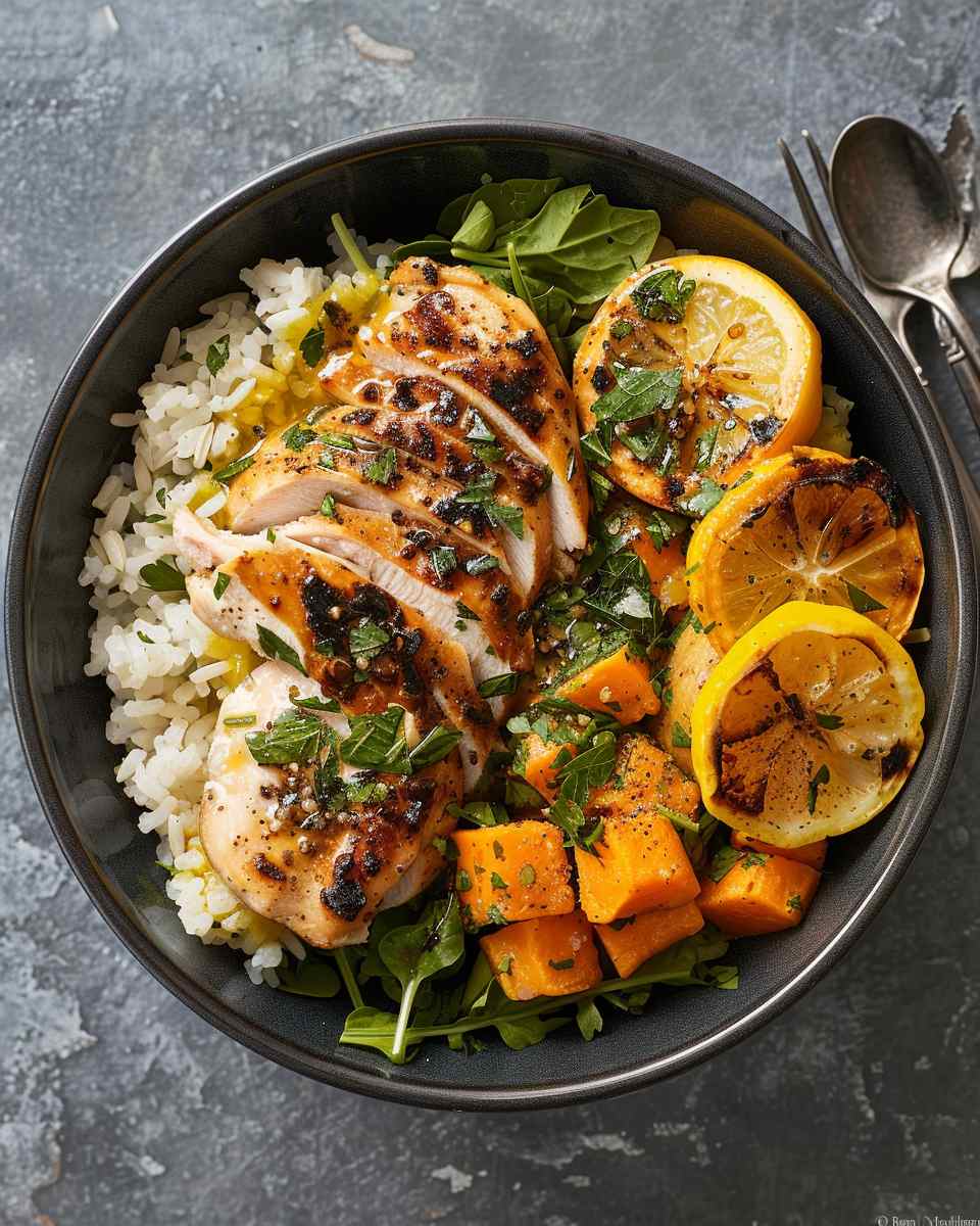 Sweet Potato & Lemon Chicken Bowls