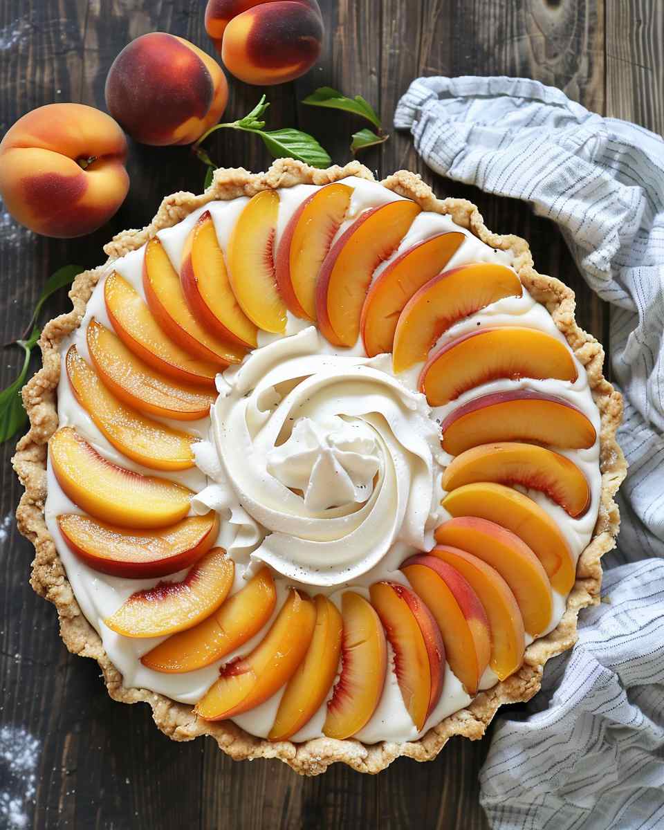 Vegan Peaches and Cream Puff Pastry Tart