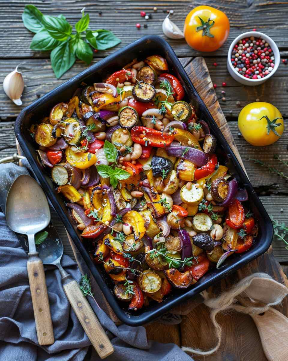 Rustic Roasted Vegetable Bake with Cannellini Beans