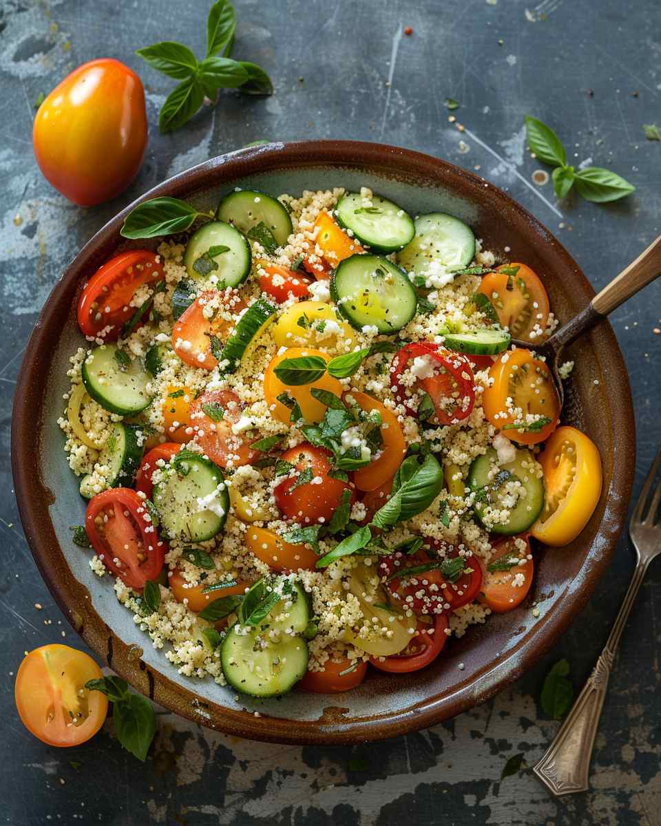 Couscous Salad with Tomato, Cucumber & Za’atar