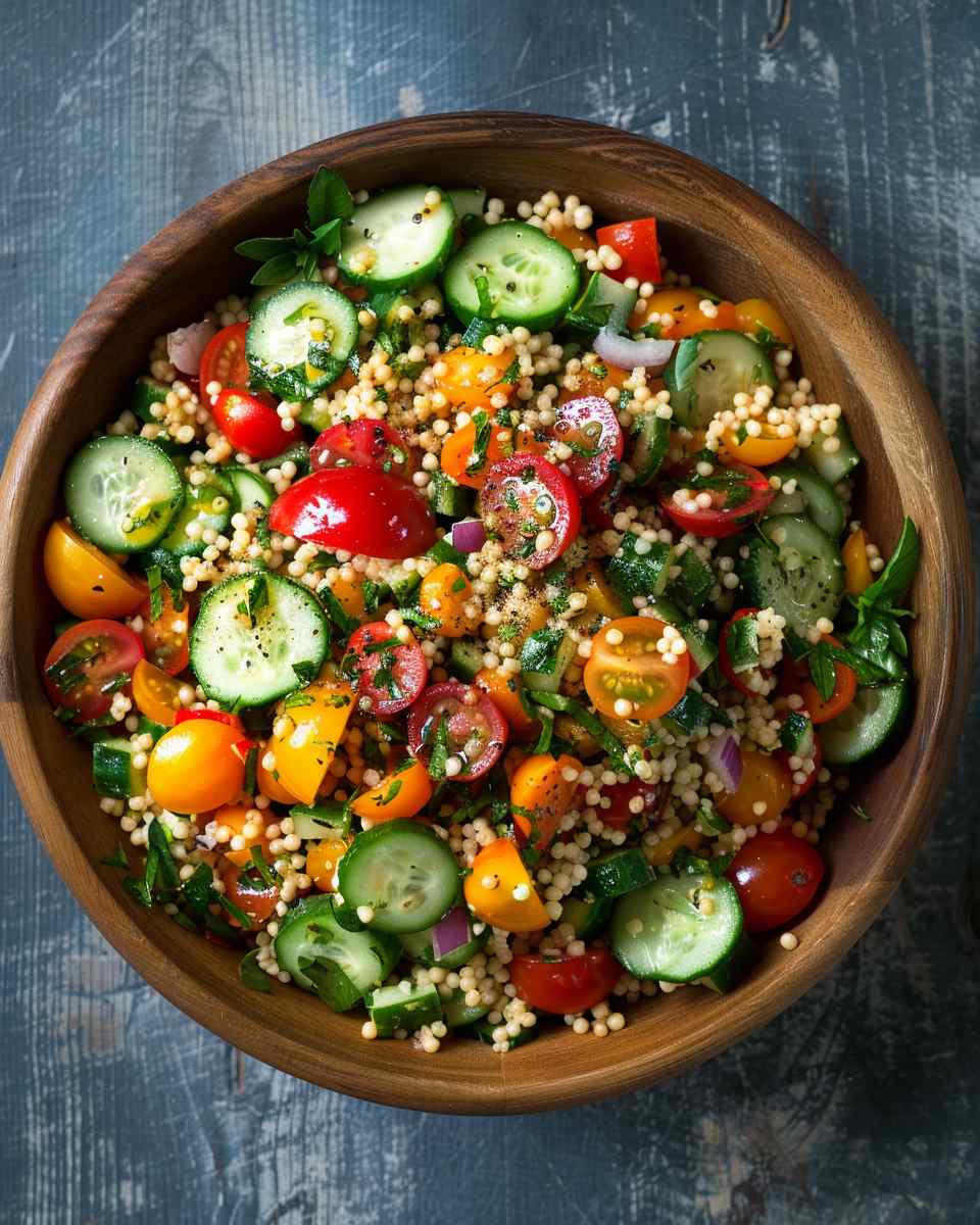 Couscous Salad with Tomato, Cucumber & Za’atar