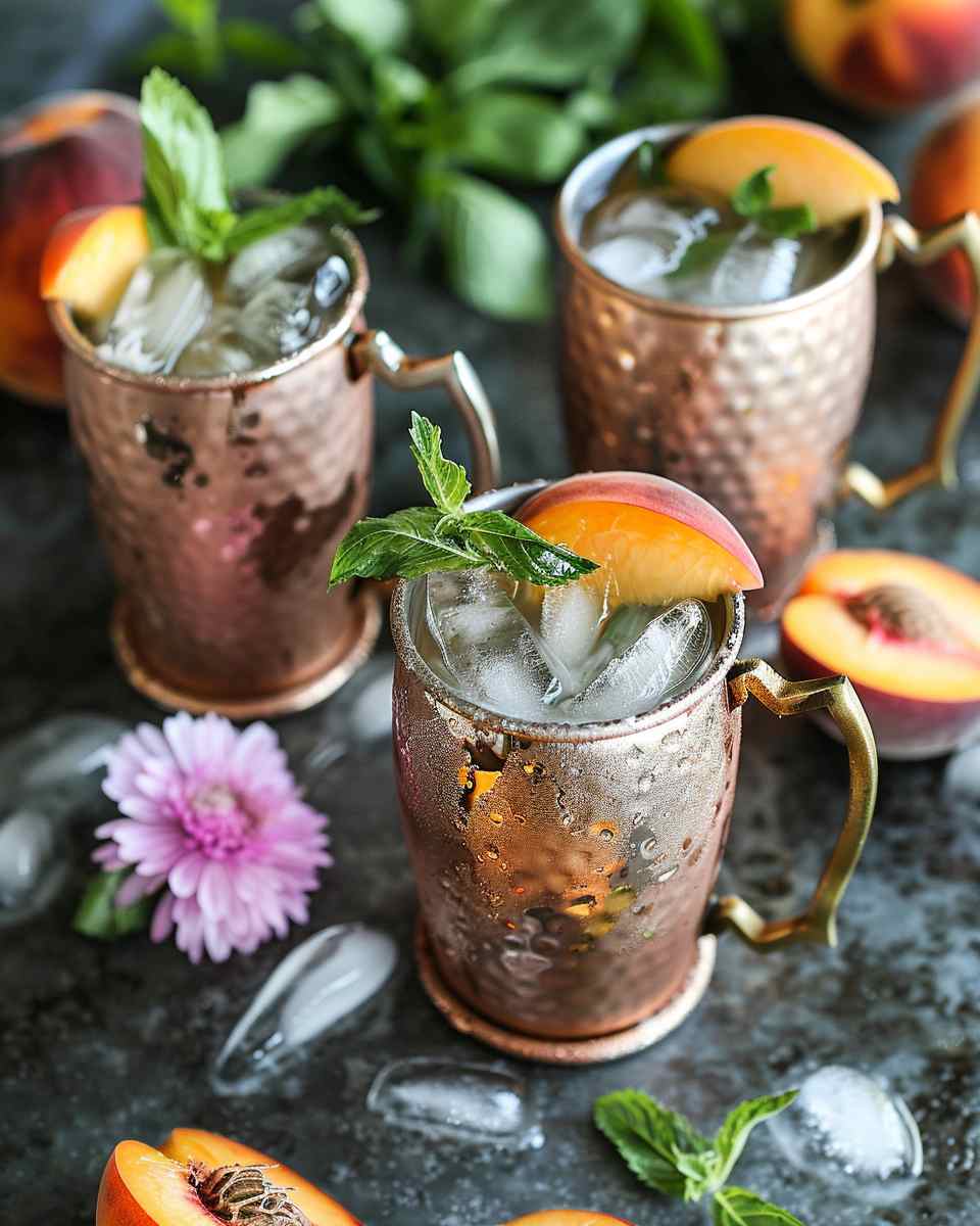Peach Sparkling Mocktail 4 Peach Sparkling Mocktail