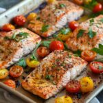 Baked Salmon With Cherry Tomatoes & Bell Peppers
