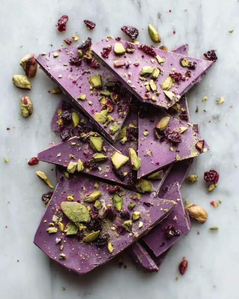 Ruby Chocolate Bark with Pistachios, Cranberries, and Edible Rose Petals Recipe