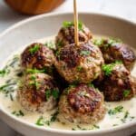 Greek-Style Beef Meatballs with Creamy Sun-Dried Tomato Tzatziki Recipe