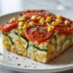 Irresistibly Cheesy Zucchini Corn Tomato Bake with Parmesan Crust Recipe