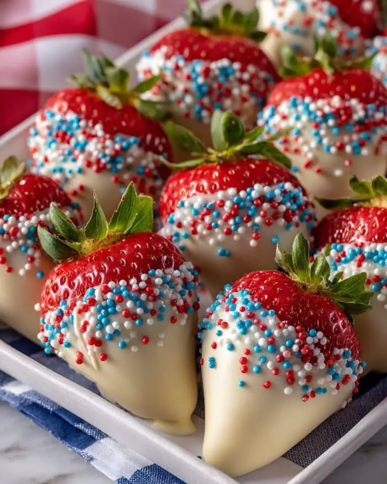 4th of July Chocolate Covered Strawberries Recipe