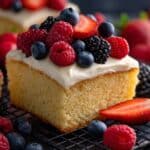 Gluten Free Vanilla Sheet Cake with Whipped Mascarpone Frosting and Fresh Berries Recipe