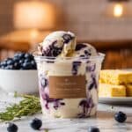Blueberry Basil Cornbread Custard Ice Cream Recipe