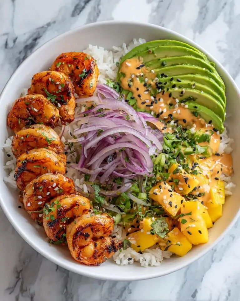 Charred Shrimp and Avocado Bowl with Mango Salsa Recipe