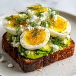 Loaded Avocado Toast with Cherry Tomatoes, Feta, and Bacon Recipe