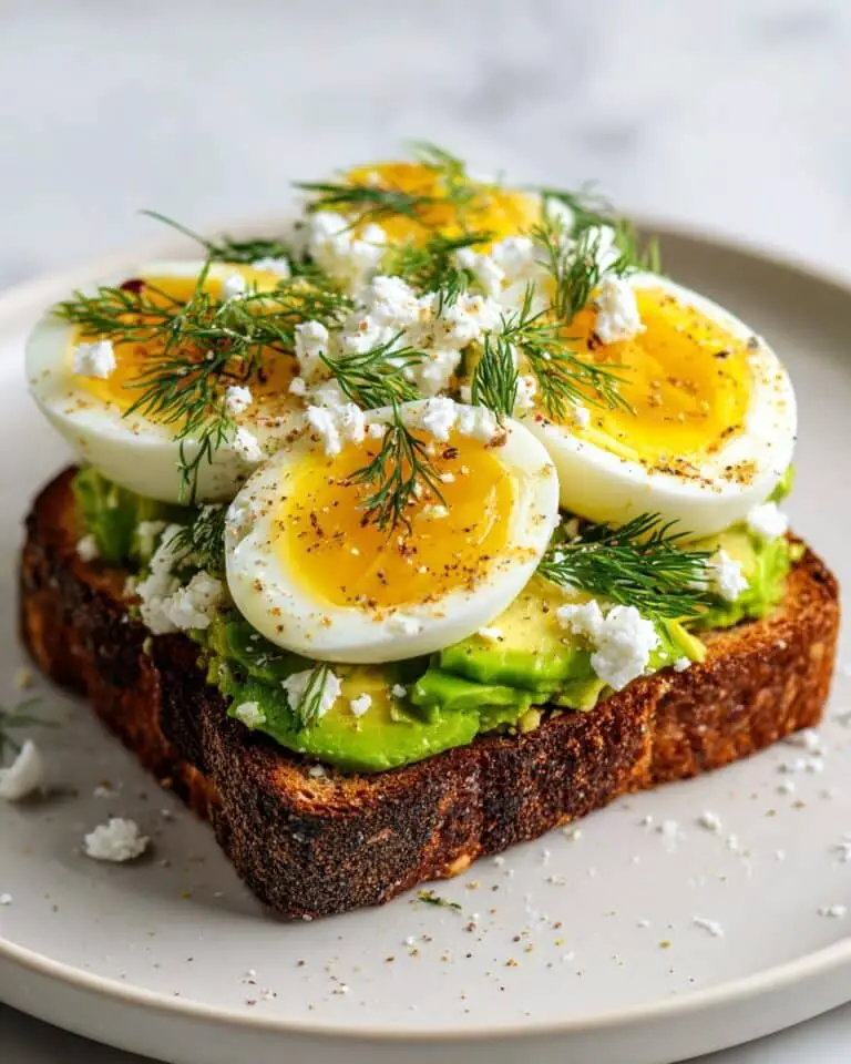 Loaded Avocado Toast with Cherry Tomatoes, Feta, and Bacon Recipe