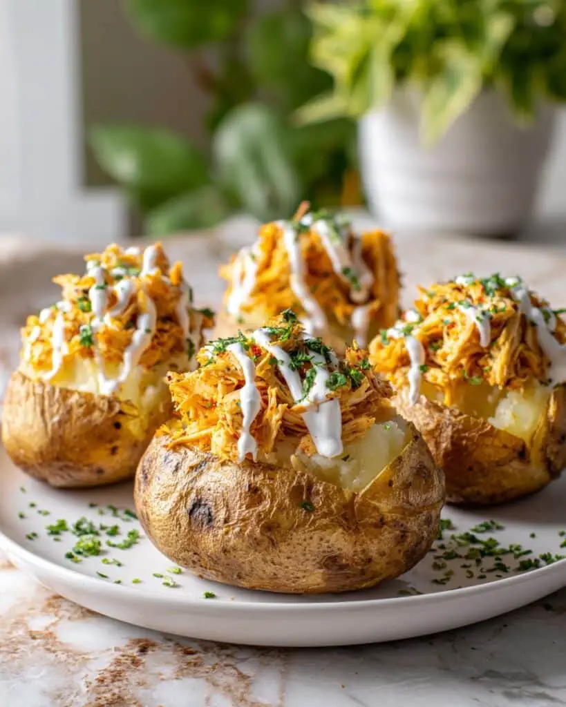 Garlic Butter Chicken Stuffed Potatoes Recipe