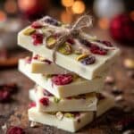 Easy White Chocolate Bark with Pistachios, Cranberries, and Raspberries Recipe