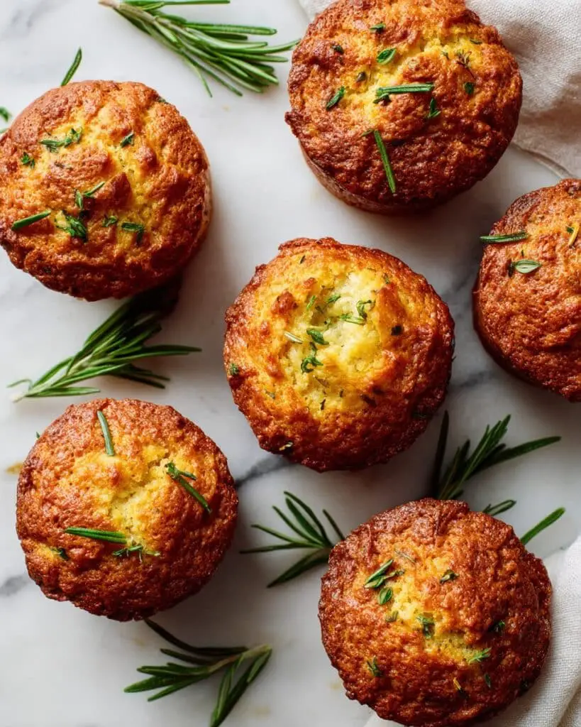 Golden Crust Garlic Rosemary Focaccia Muffins Recipe