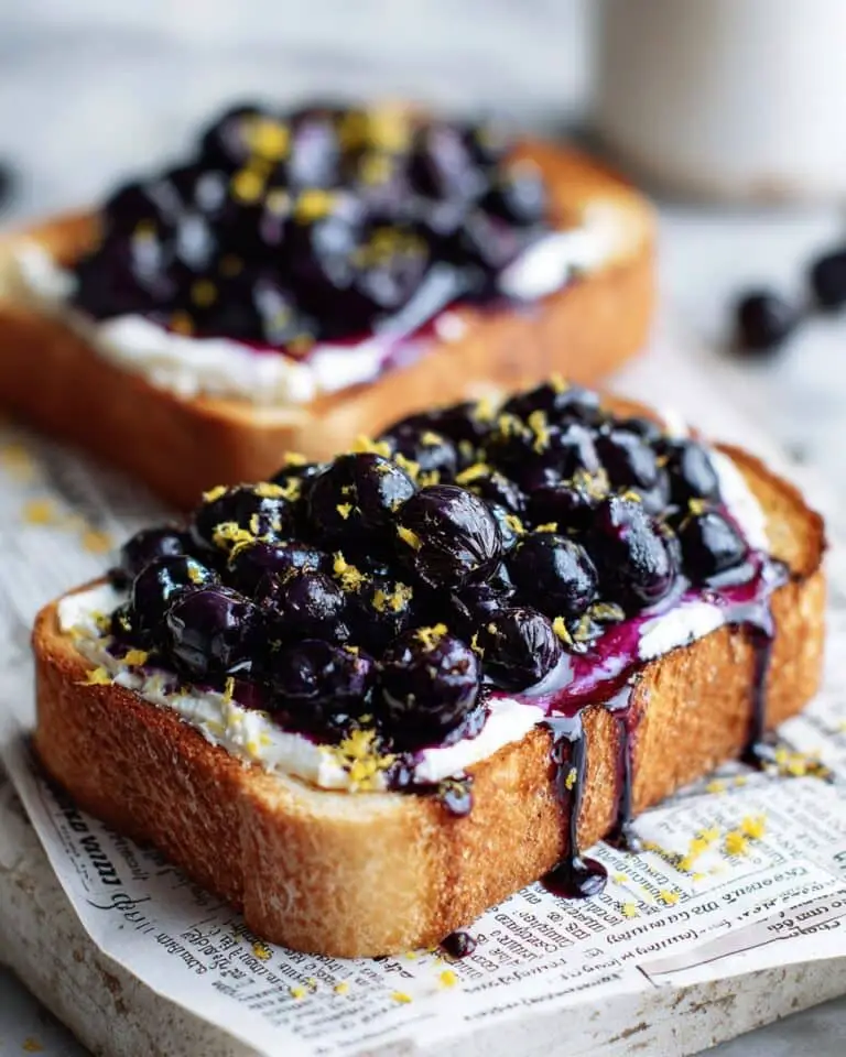 Blueberry Toast with Warm Blueberry Compote Recipe