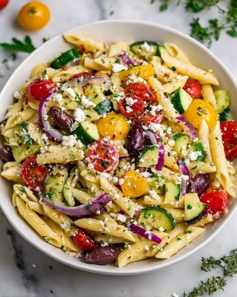 20-Minute Greek Pasta Salad Recipe