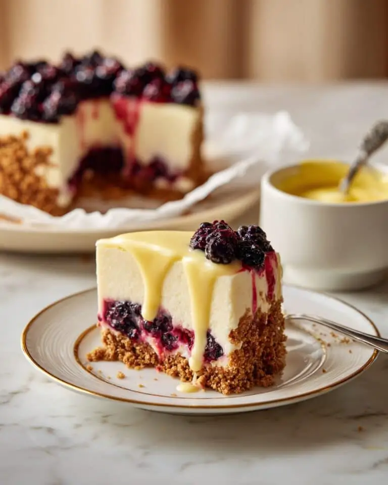 Upside-Down Triple Berry Cheesecake (No-Bake) Recipe