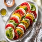 Classic Caprese Salad with Ripe Tomatoes, Fresh Mozzarella, and Basil Recipe