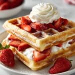 Strawberry Cheesecake Stuffed Waffles Recipe