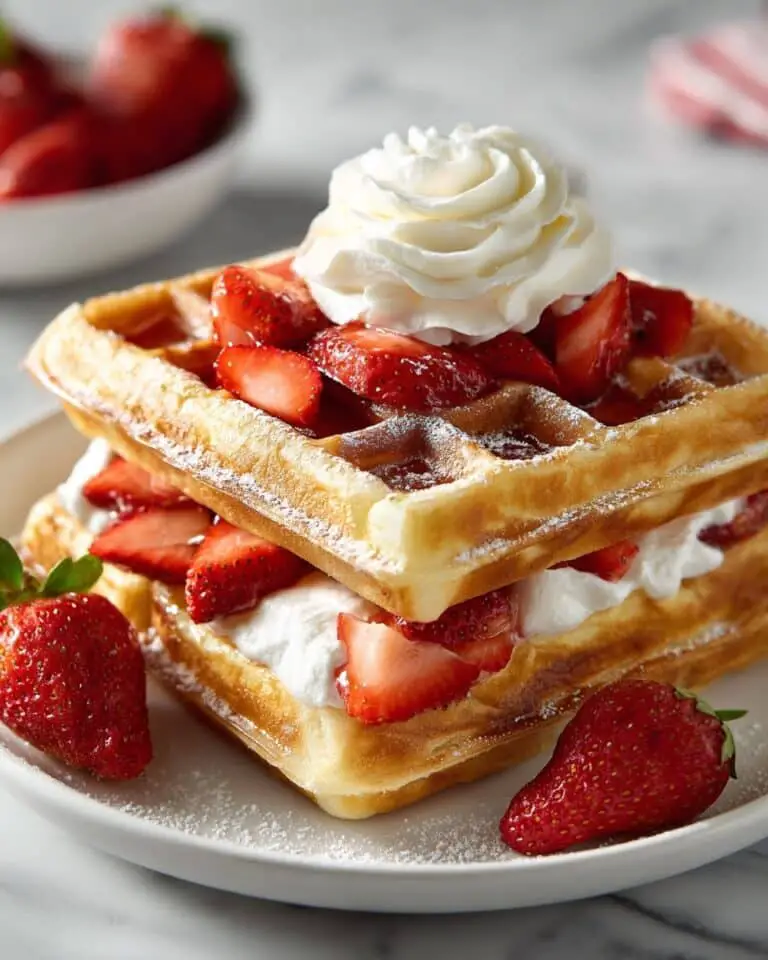 Strawberry Cheesecake Stuffed Waffles Recipe