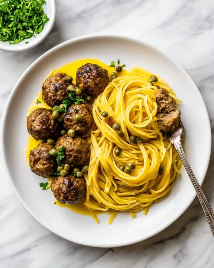 5-Ingredient Chicken Piccata Meatballs Recipe