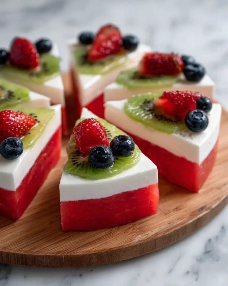 Watermelon Pizza with Yogurt and Fresh Fruit Toppings Recipe