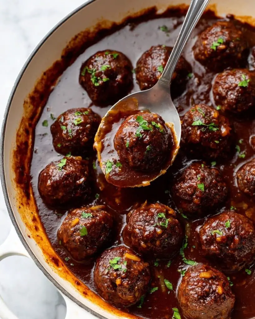 Salisbury Steak Meatballs with Onion Gravy Recipe