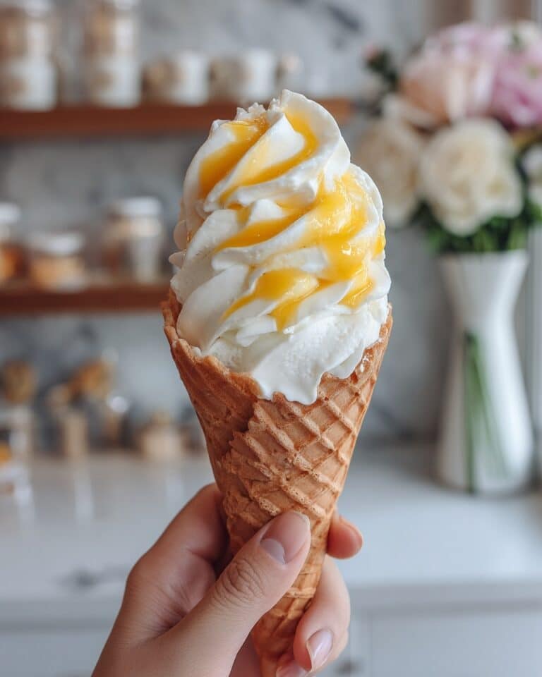 Salted Butter Custard Ice Cream with Homemade Waffle Cones Recipe