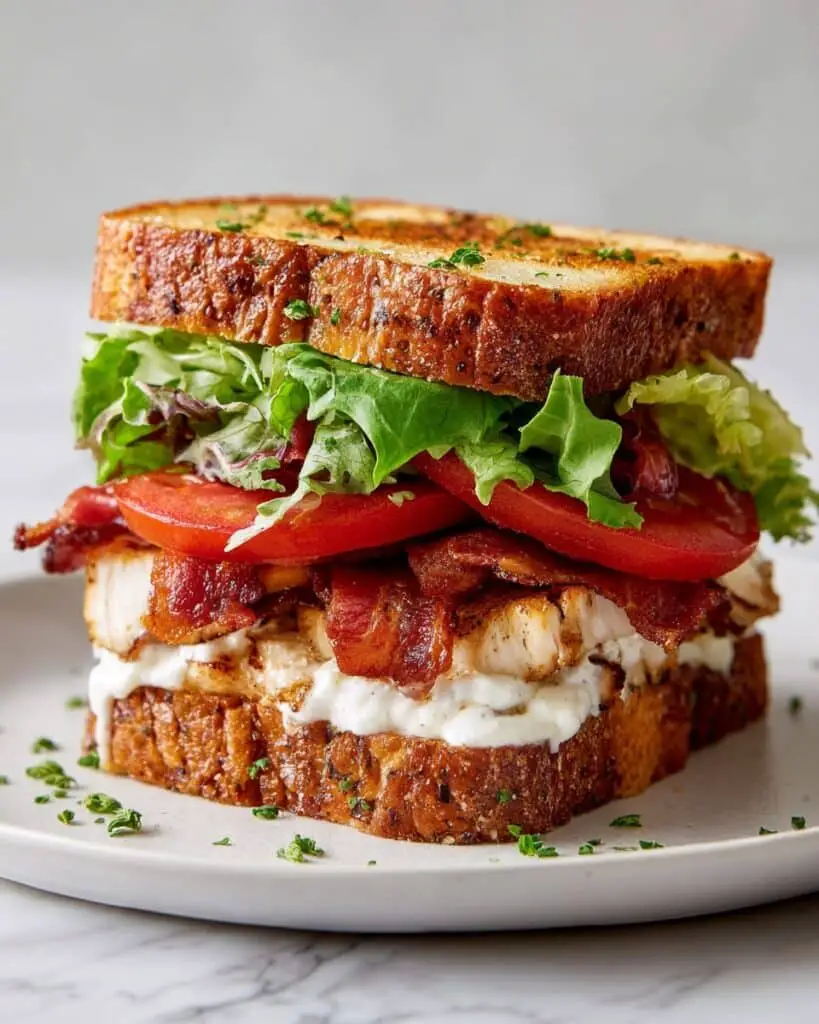 Garlic Butter Lettuce Tomato & Grilled Chicken Sandwich Recipe