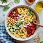Easy Pasta Salad with Cherry Tomatoes, Chickpeas, Feta, and Fresh Herbs Recipe