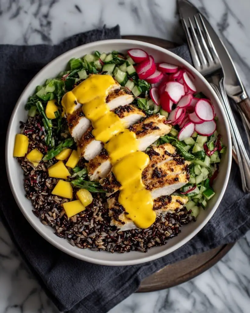 Griddled Chicken with Rice and Mango Salad Recipe