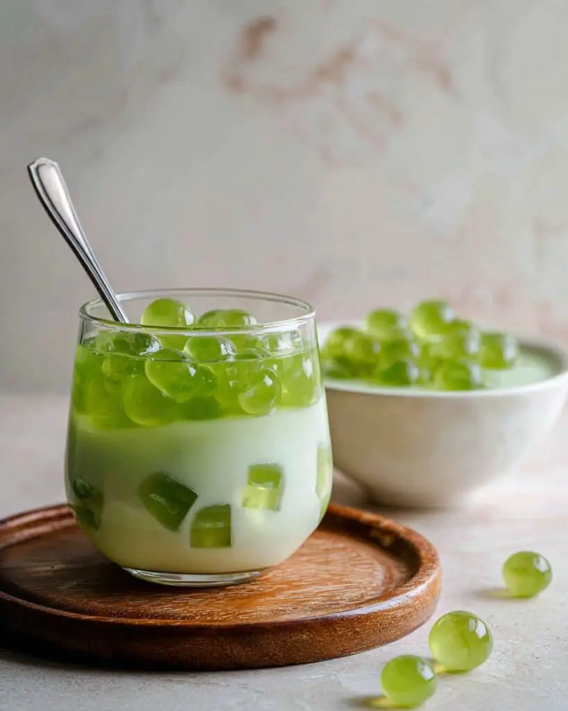 Buko Pandan Salad with Tapioca Pearls and Coconut Jelly Recipe