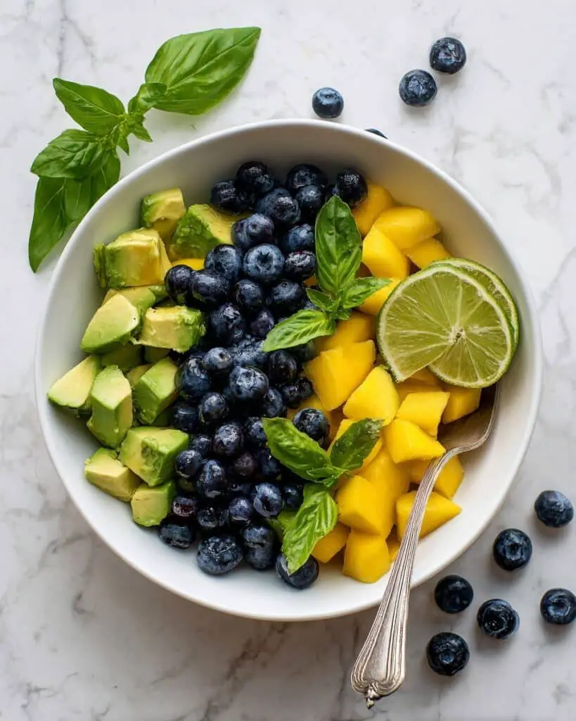 Mango Avocado Salad with Blueberries and Fresh Herbs Recipe