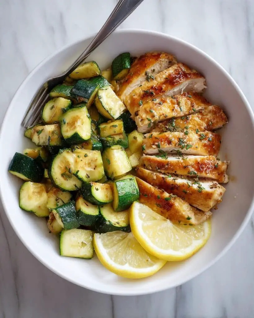 Asado Chicken with Sautéed Lemon Zucchini Recipe