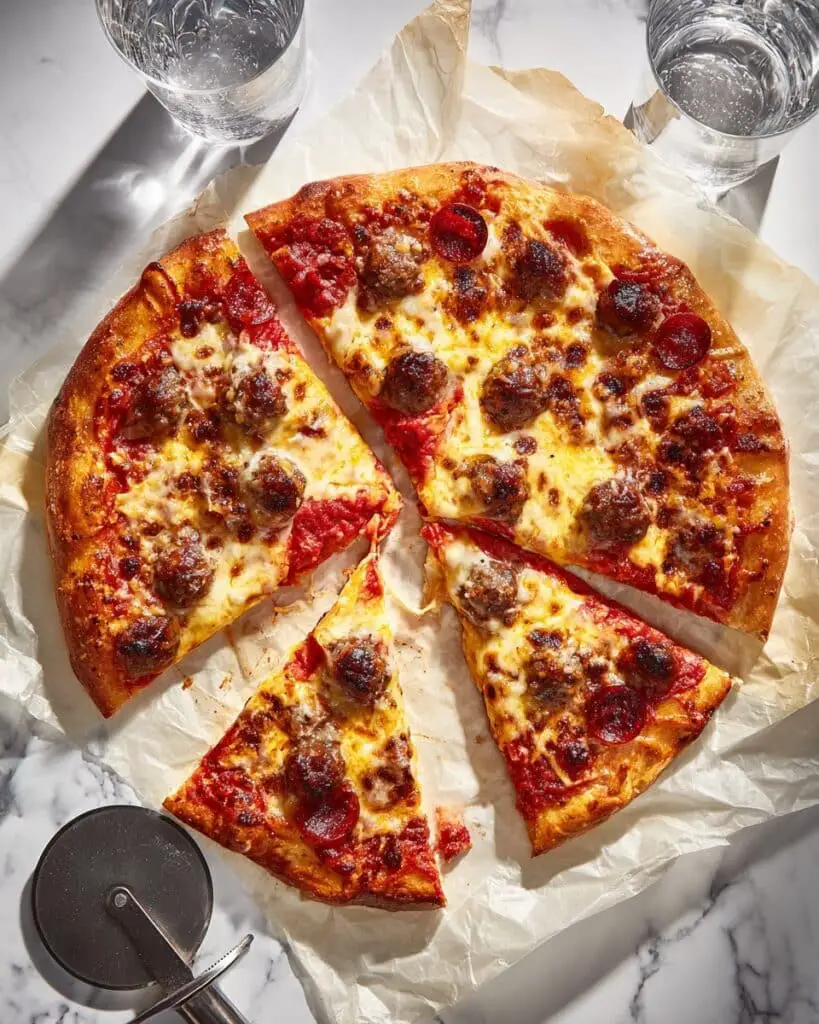 Spicy Sausage and Pepperoni Pizza Recipe