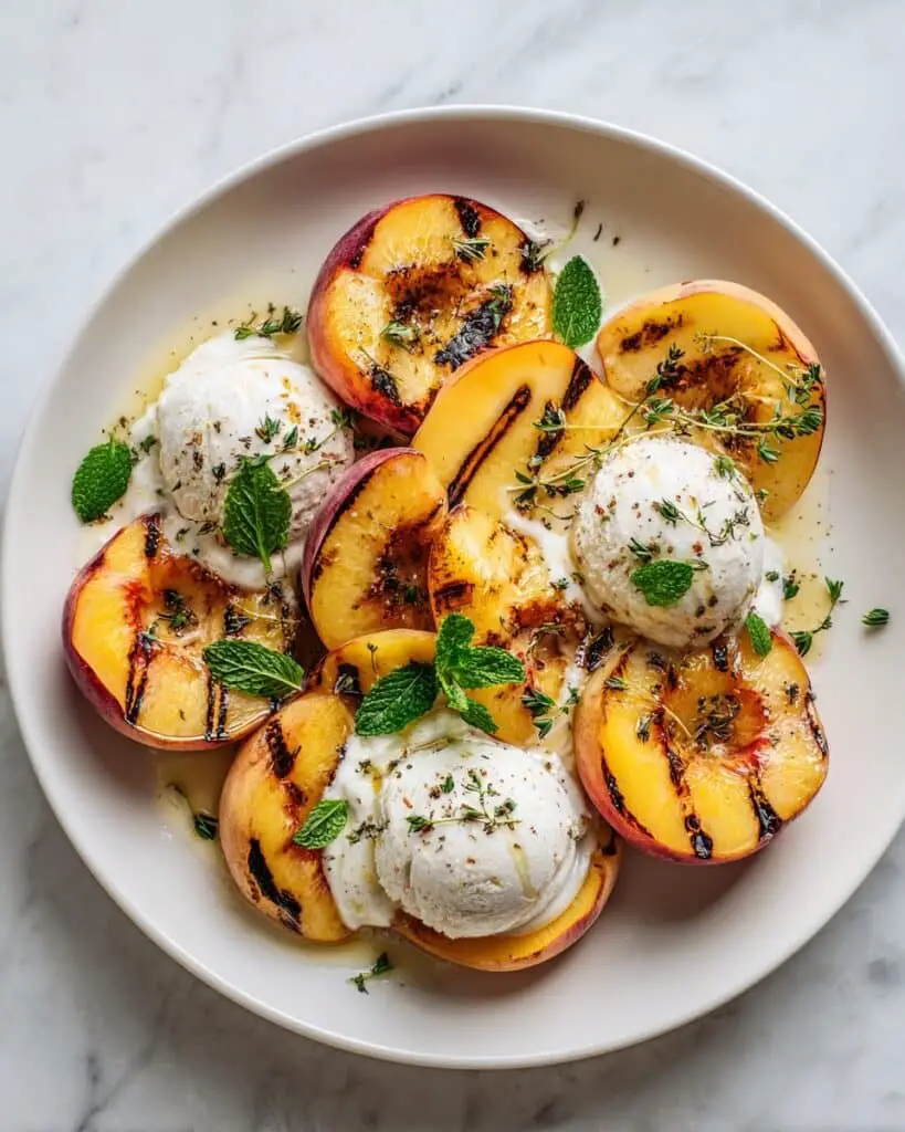 Grilled Peaches with Vanilla Ice Cream Recipe