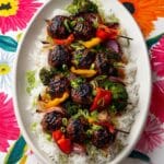 Teriyaki Meatball-Broccoli Kebabs Recipe