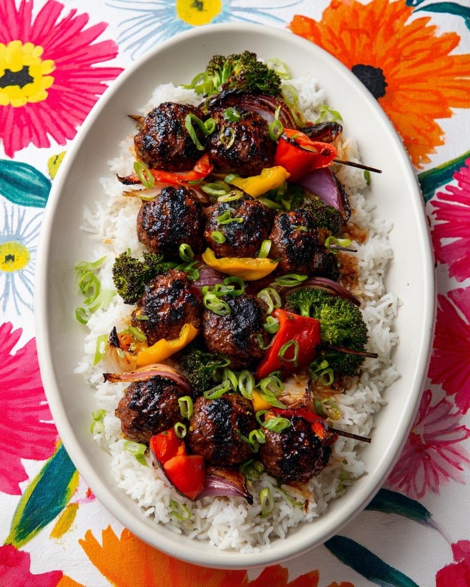 Teriyaki Meatball-Broccoli Kebabs Recipe