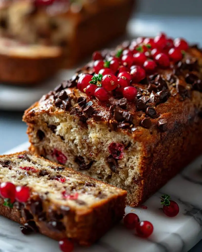 Dark Chocolate Chip Raspberry Banana Bread Recipe